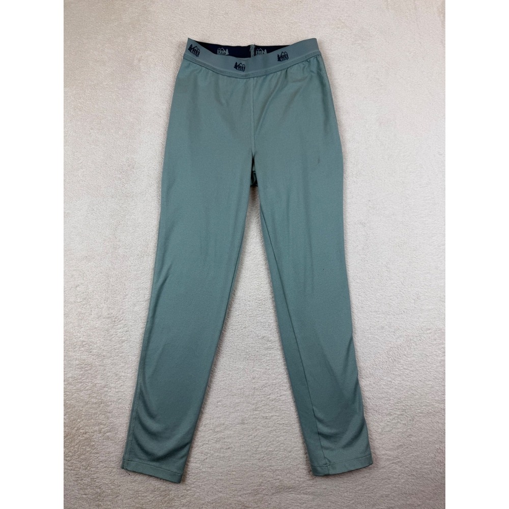 REI Co-op Kids Small 8 Base Layer Bottoms Sage Green Midweight Thermal Leggings